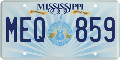 MS license plate MEQ859