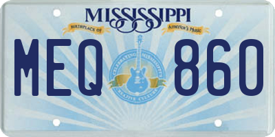MS license plate MEQ860