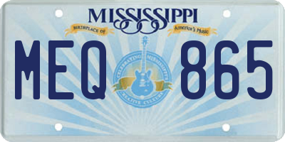 MS license plate MEQ865