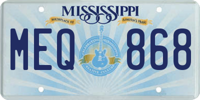 MS license plate MEQ868
