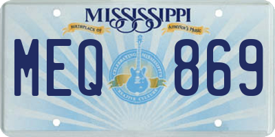 MS license plate MEQ869
