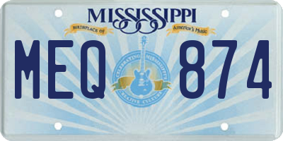 MS license plate MEQ874