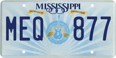 MS license plate MEQ877
