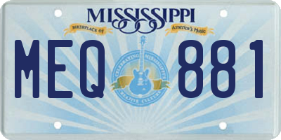 MS license plate MEQ881