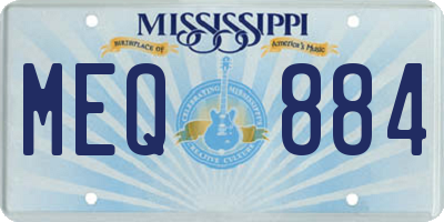 MS license plate MEQ884