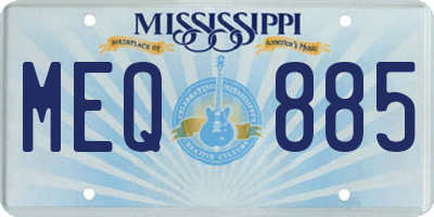 MS license plate MEQ885