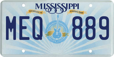 MS license plate MEQ889