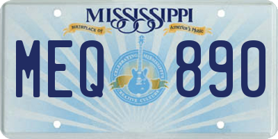 MS license plate MEQ890