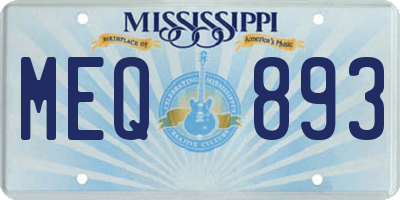 MS license plate MEQ893