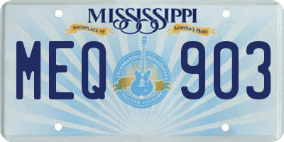 MS license plate MEQ903