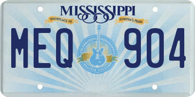 MS license plate MEQ904