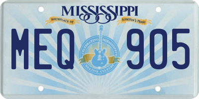 MS license plate MEQ905