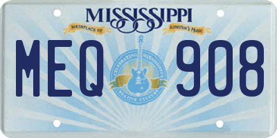MS license plate MEQ908