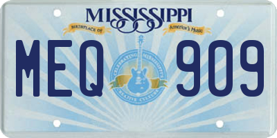 MS license plate MEQ909