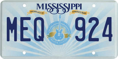 MS license plate MEQ924