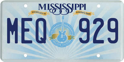 MS license plate MEQ929
