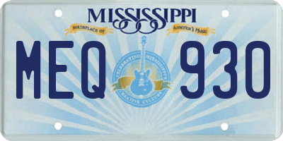 MS license plate MEQ930
