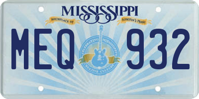 MS license plate MEQ932