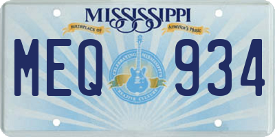 MS license plate MEQ934