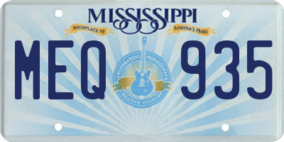 MS license plate MEQ935