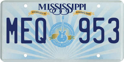 MS license plate MEQ953