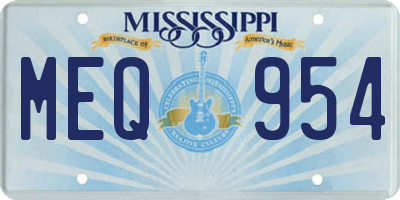 MS license plate MEQ954