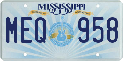 MS license plate MEQ958