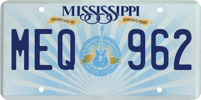 MS license plate MEQ962