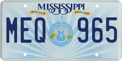 MS license plate MEQ965