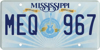 MS license plate MEQ967
