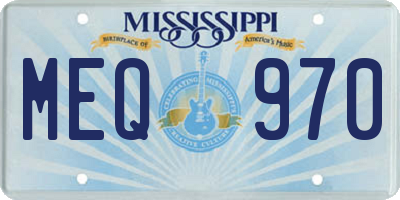 MS license plate MEQ970