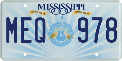 MS license plate MEQ978