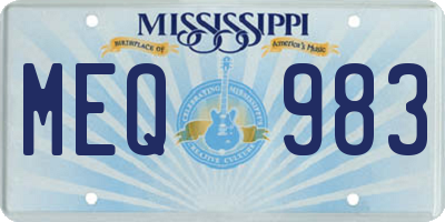 MS license plate MEQ983
