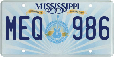 MS license plate MEQ986