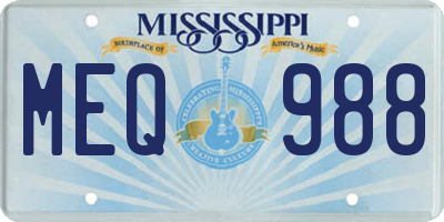 MS license plate MEQ988