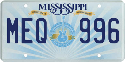 MS license plate MEQ996