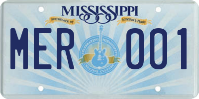 MS license plate MER001