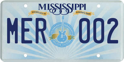MS license plate MER002