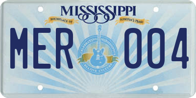 MS license plate MER004