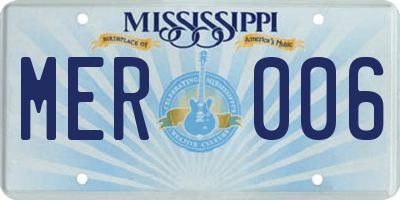 MS license plate MER006