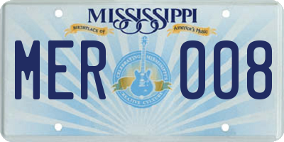 MS license plate MER008