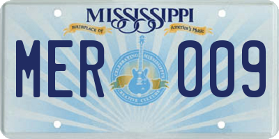MS license plate MER009