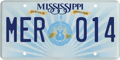 MS license plate MER014
