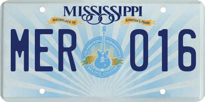 MS license plate MER016