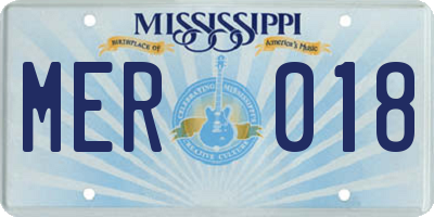 MS license plate MER018