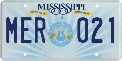 MS license plate MER021