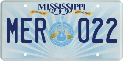 MS license plate MER022
