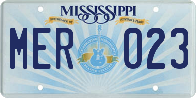 MS license plate MER023