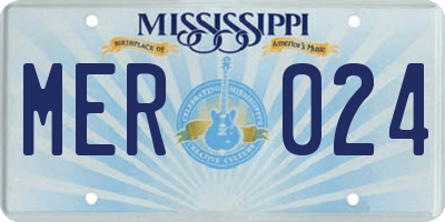 MS license plate MER024