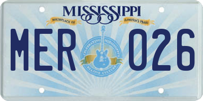 MS license plate MER026